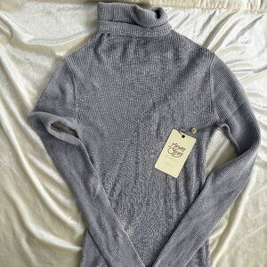 Margaret Oleary  Essential Cotton Waffle Turtle Neck